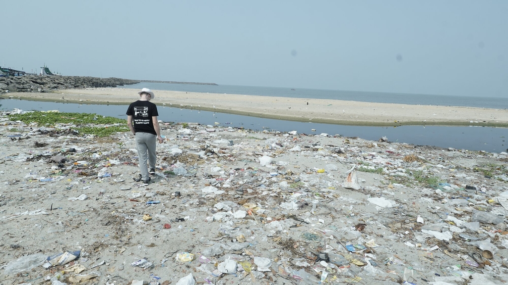 plastic pollution after image
