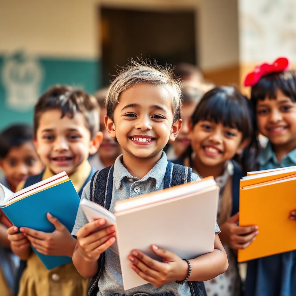 Children with books